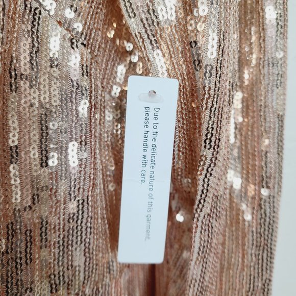 Rachel Parcell Rose Gold Sequin Long Sleeve Dress - Picture 4 of 7
